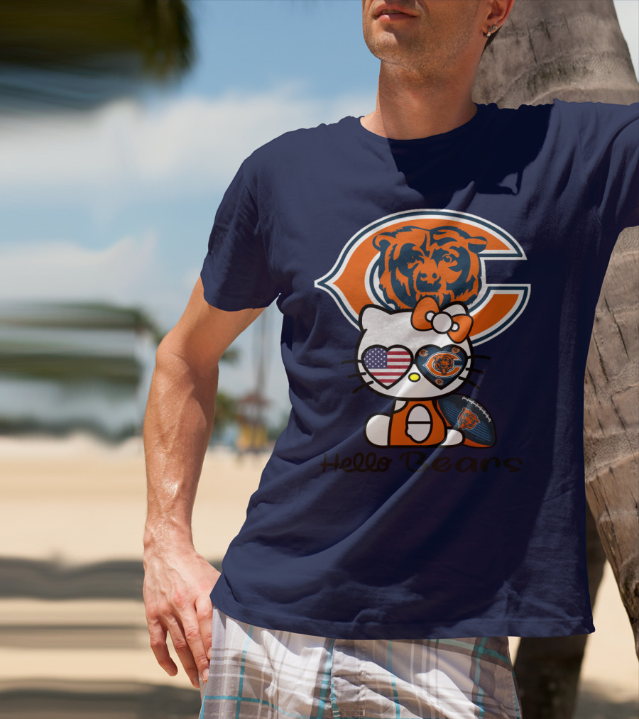 Hello Bears Chicago Bears Football Kitty T-Shirt