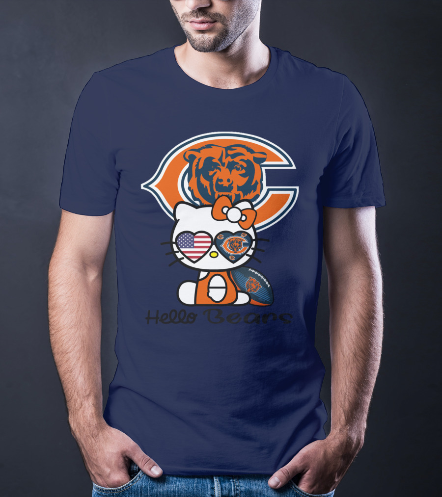 Hello Bears Chicago Bears Football Kitty T-Shirt