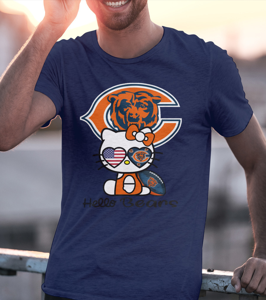 Hello Bears Chicago Bears Football Kitty T-Shirt