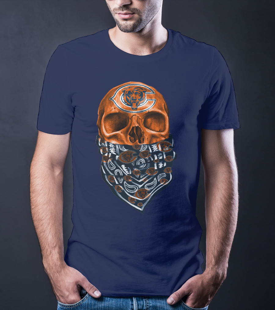 Chicago Bears Skull Bandana T-Shirt