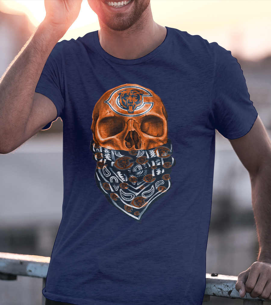 Chicago Bears Skull Bandana T-Shirt
