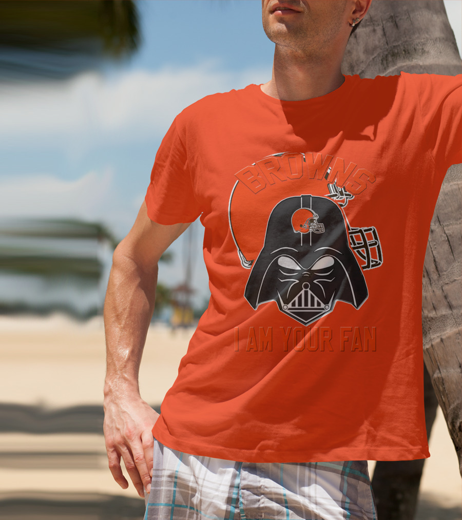 Browns I Am Your Fan Cleveland Browns Football Helmet Darth Vader T-Shirt
