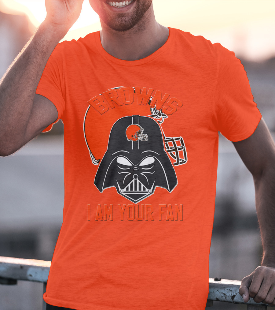 Browns I Am Your Fan Cleveland Browns Football Helmet Darth Vader T-Shirt