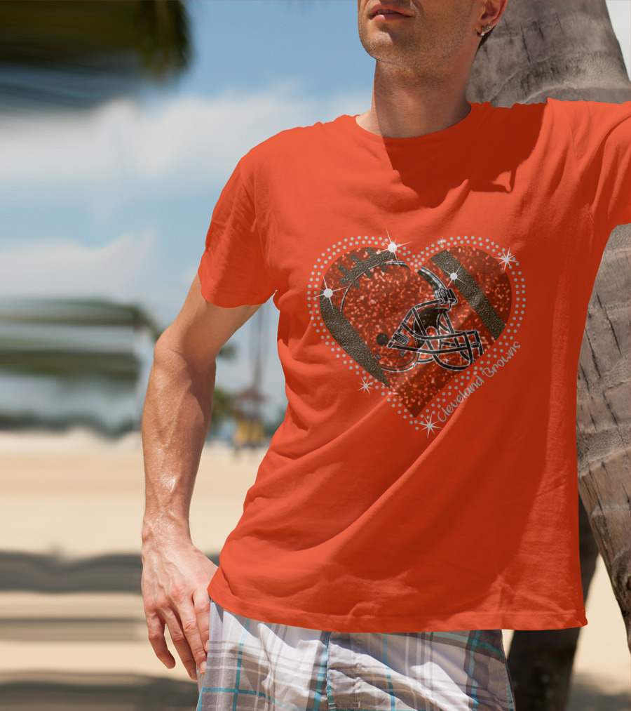 Cleveland Browns Heart Helmet Football Stars T-Shirt
