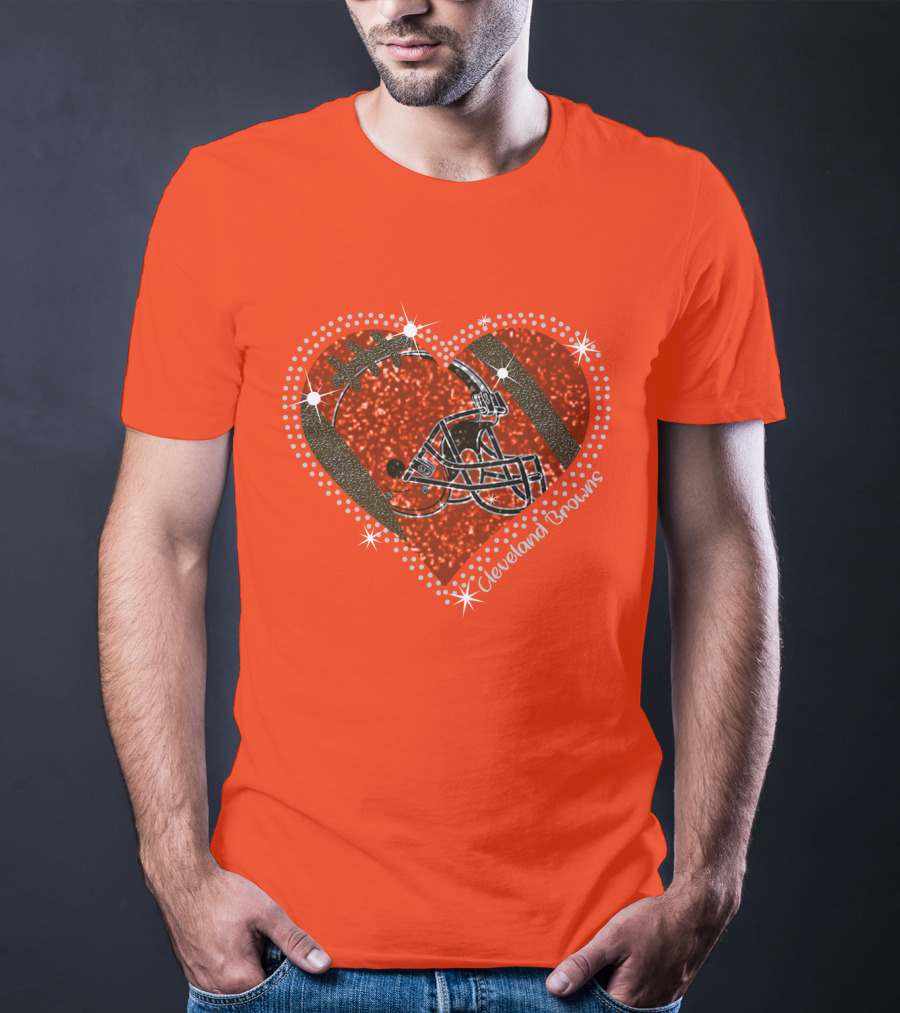 Cleveland Browns Heart Helmet Football Stars T-Shirt