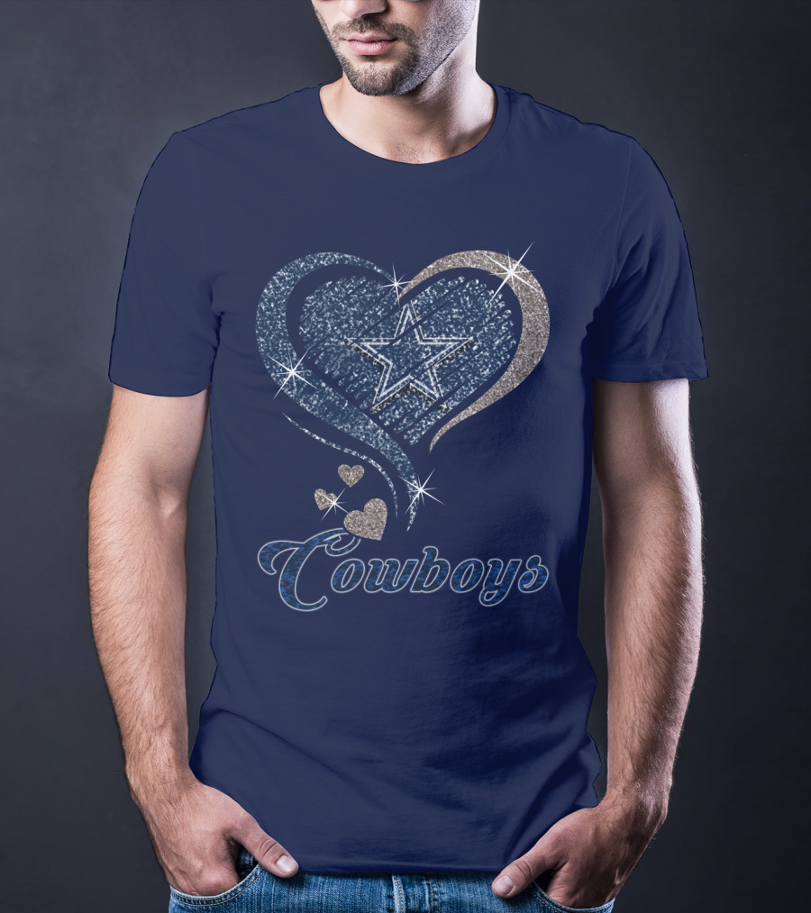 Cowboys Heart Star Glitter T-Shirt