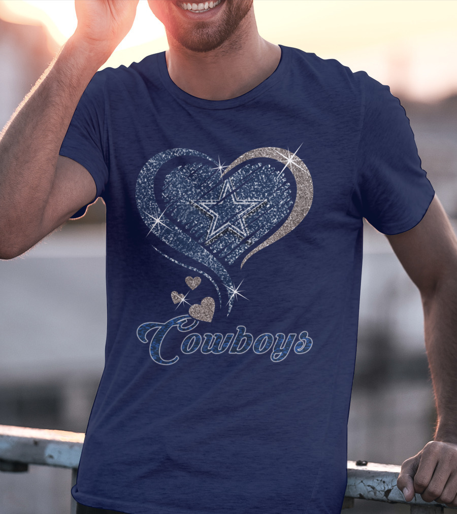 Cowboys Heart Star Glitter T-Shirt