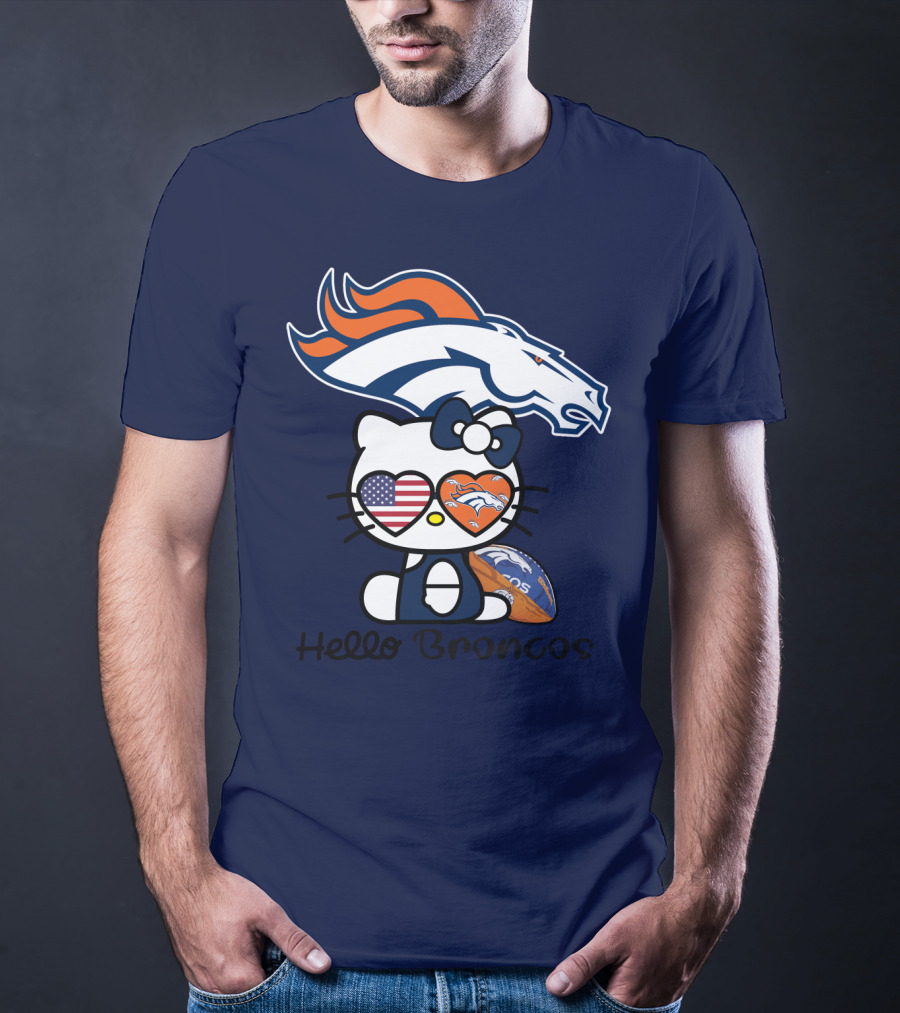 Hello Broncos Denver Broncos Football Hello Kitty T-Shirt