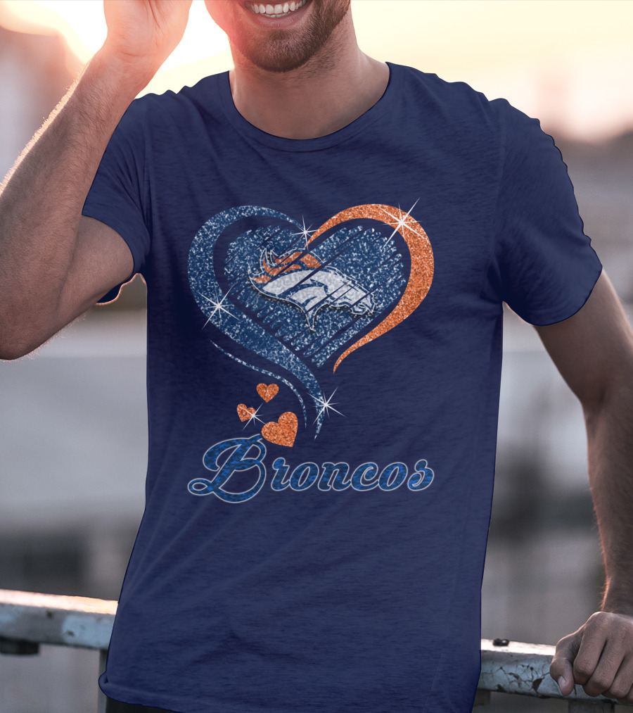 Broncos Heart Glitter T-Shirt