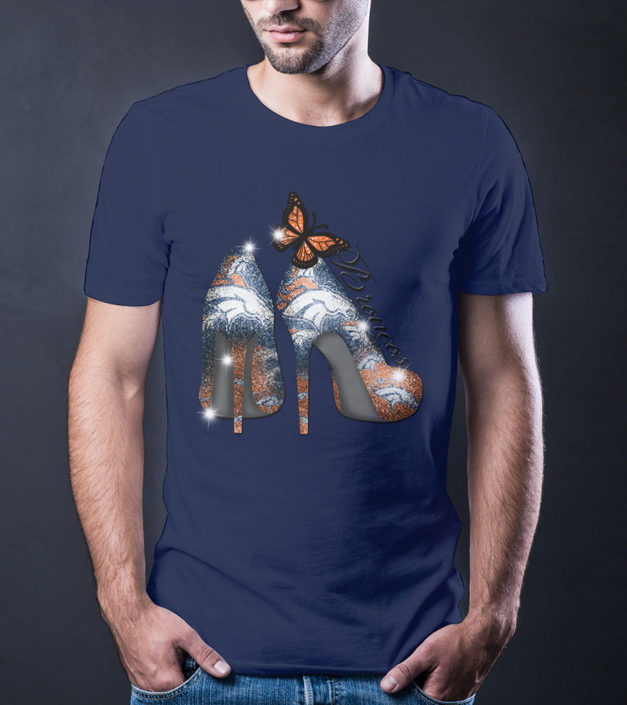 Denver Broncos Heels Butterfly T-Shirt