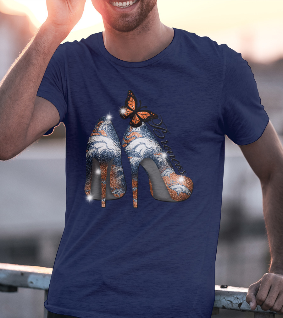 Denver Broncos Heels Butterfly T-Shirt