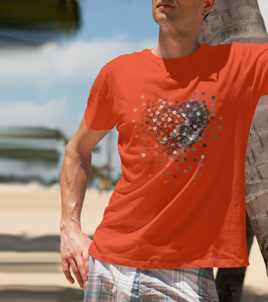 Cleveland Browns Helmet Heart T-Shirt
