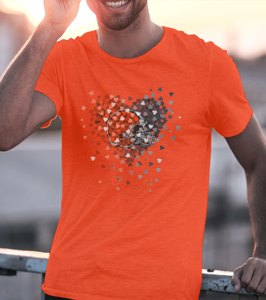 Cleveland Browns Helmet Heart T-Shirt