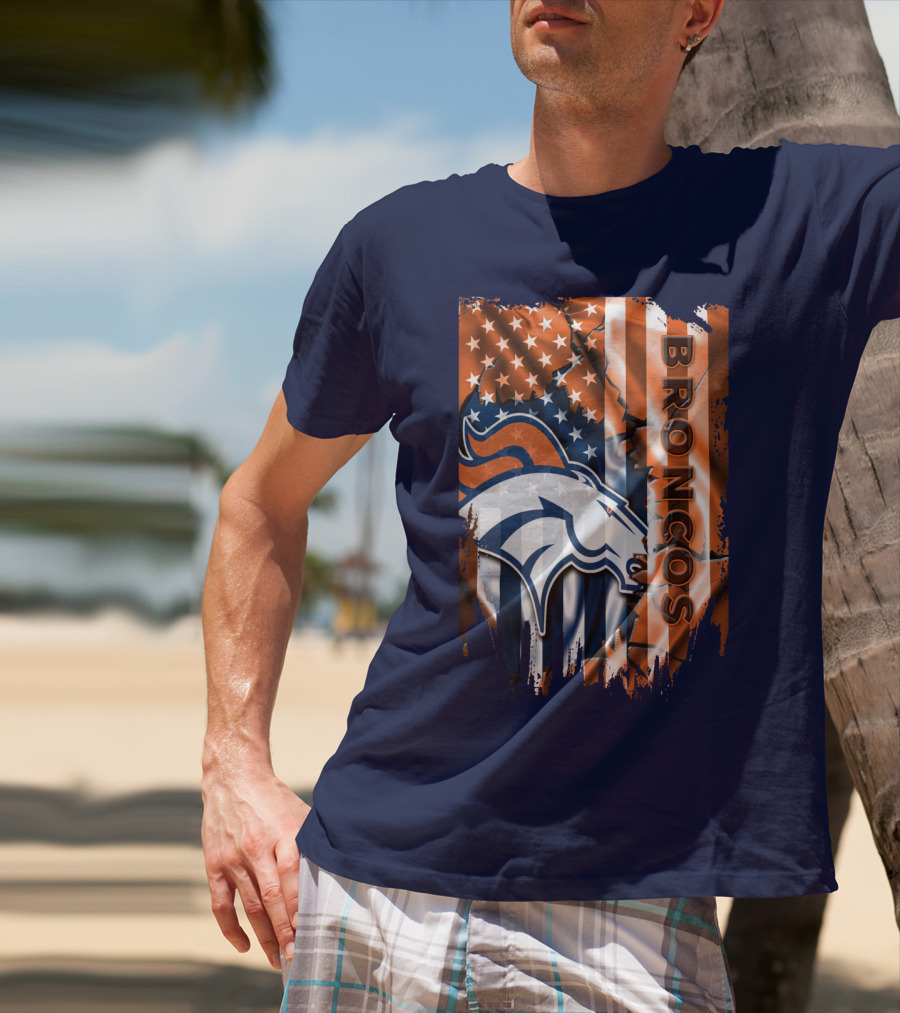 Denver Broncos American Flag Patriotic T-Shirt