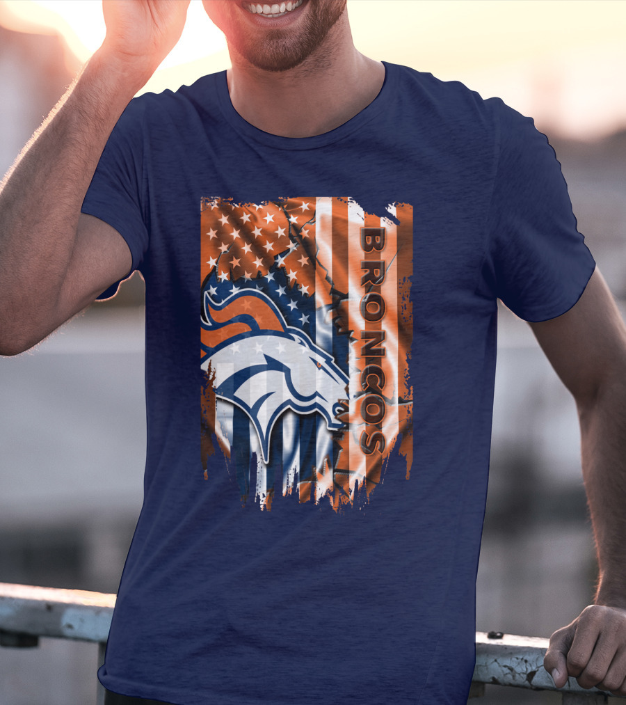 Denver Broncos American Flag Patriotic T-Shirt