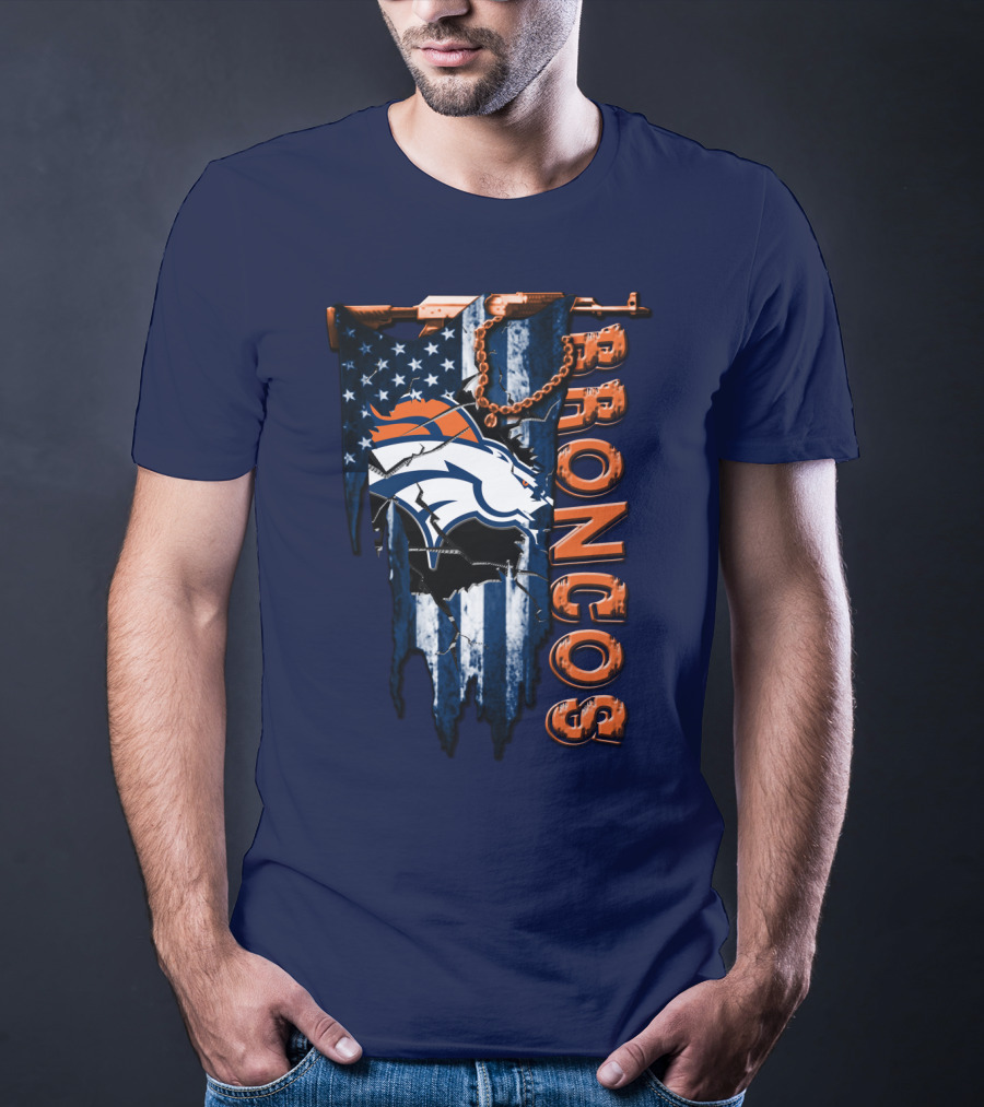 Denver Broncos American Flag Bold T-Shirt