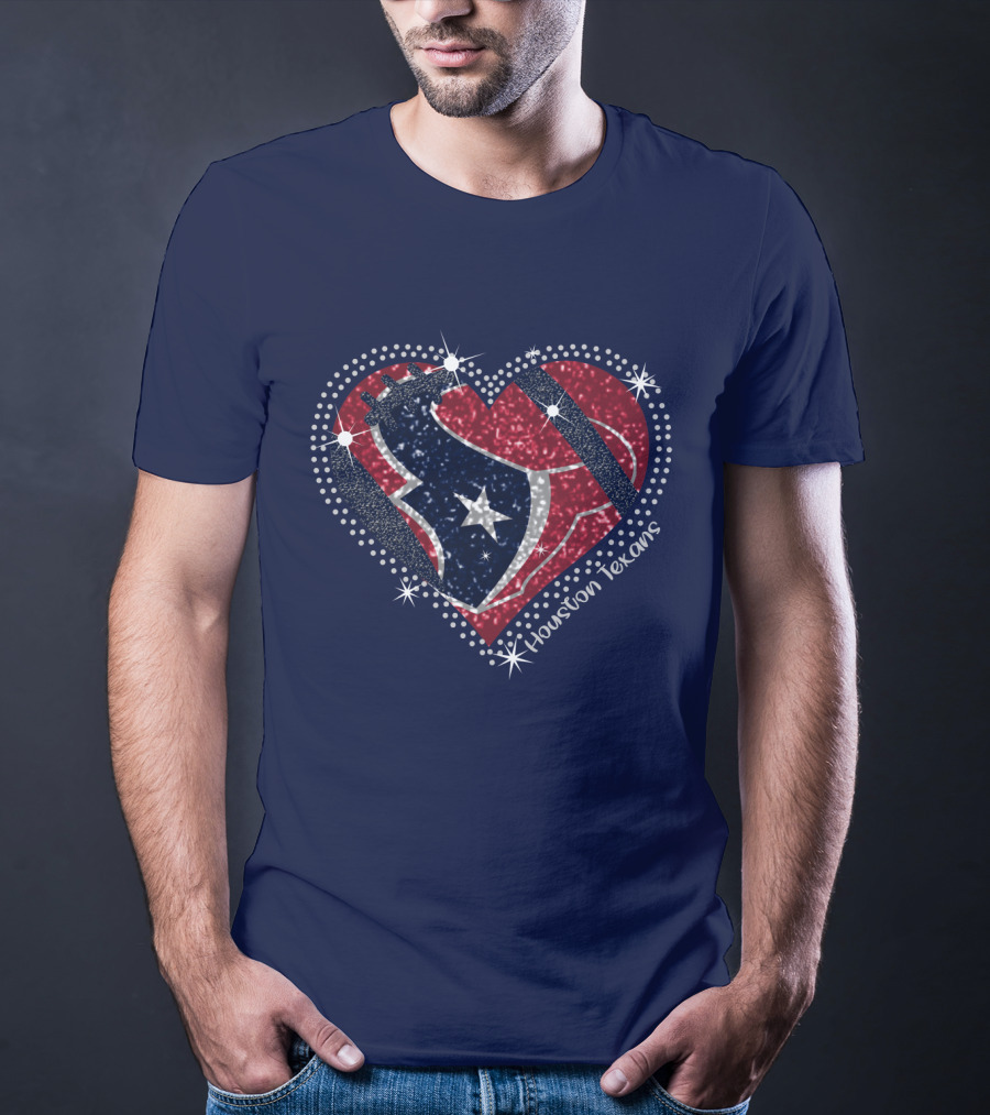 Houston Texans Heart Logo Sparkle T-Shirt