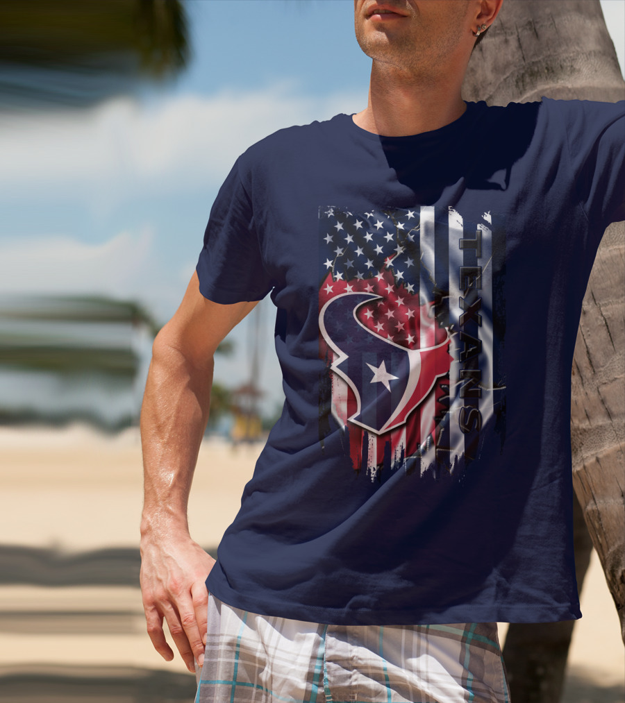 Houston Texans Usa Flag T-Shirt