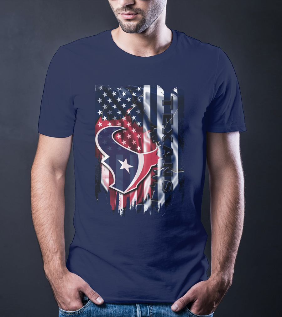 Houston Texans Usa Flag T-Shirt