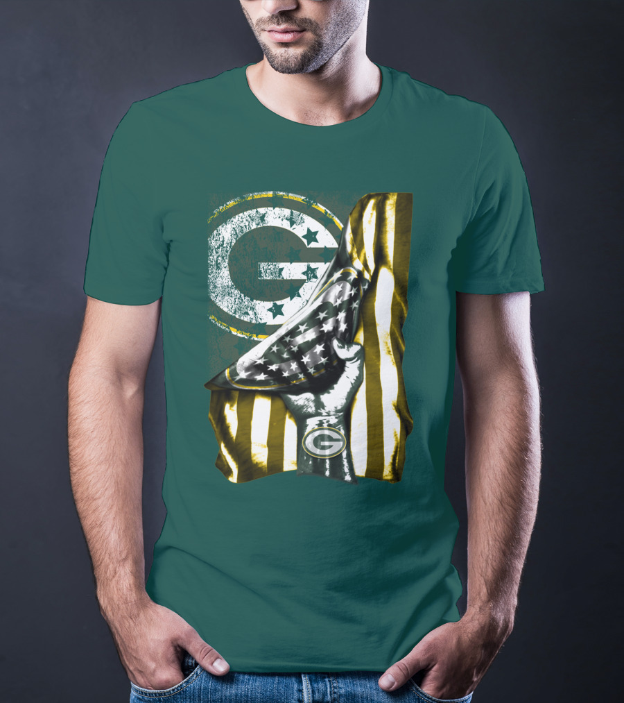 Green Bay Packers American Flag Pride T-Shirt