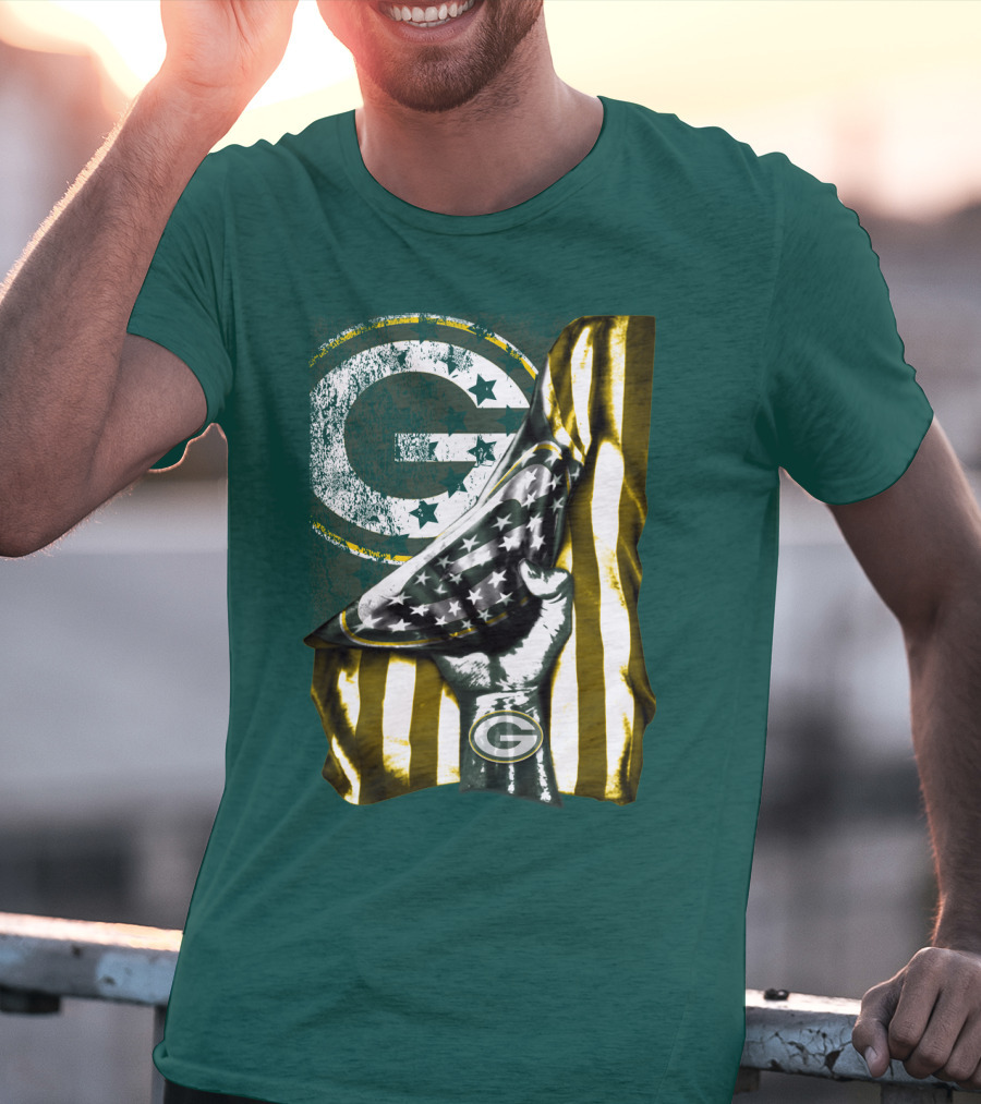 Green Bay Packers American Flag Pride T-Shirt