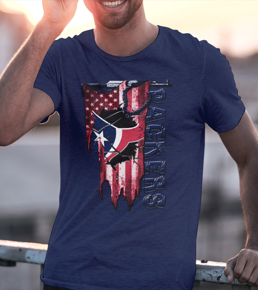 Houston Texans Packers American Flag T-Shirt