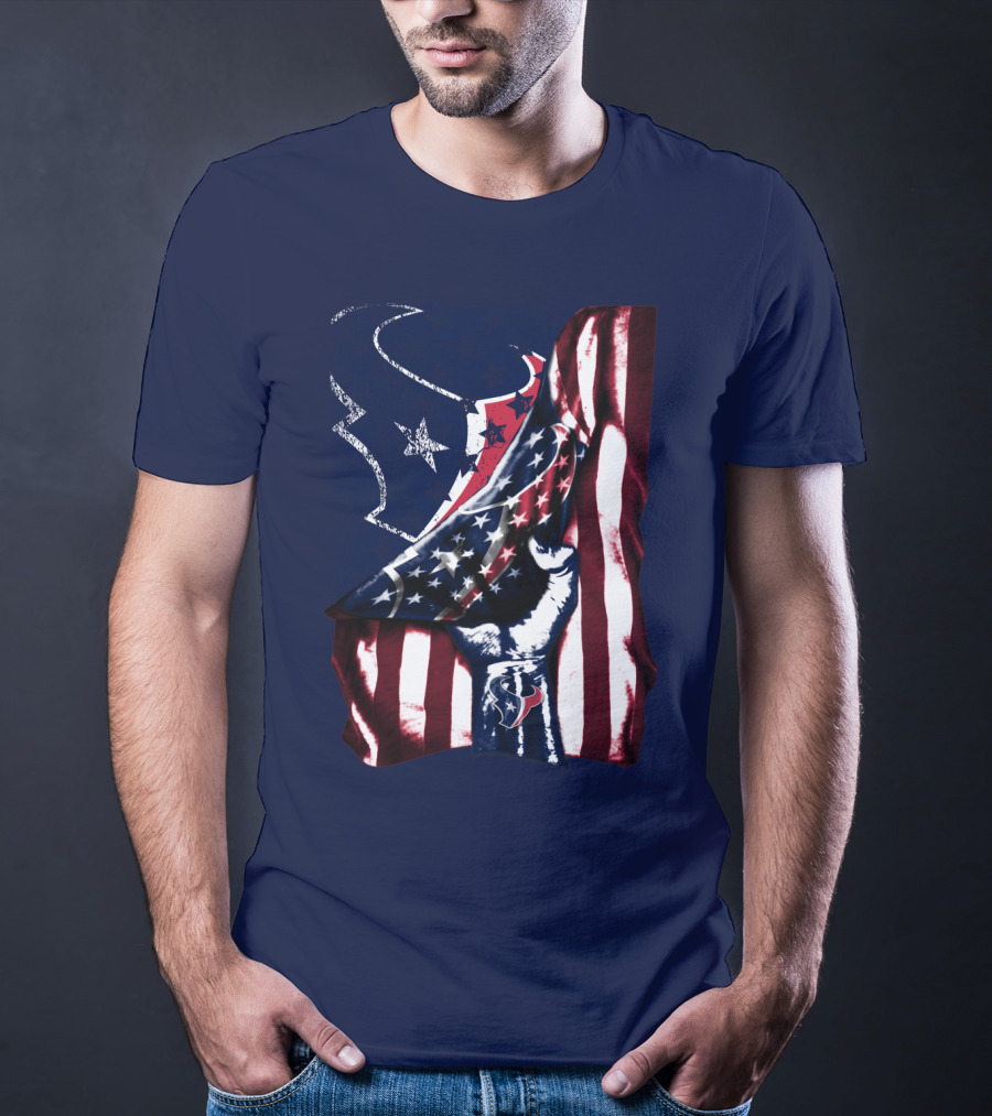 Houston Texans American Flag Fist T-Shirt