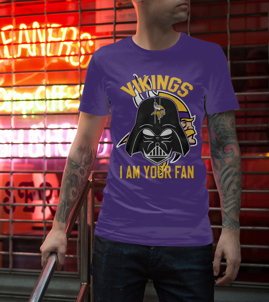 Vikings I Am Your Fan Minnesota Vikings Logo Darth Vader Helmet T-Shirt