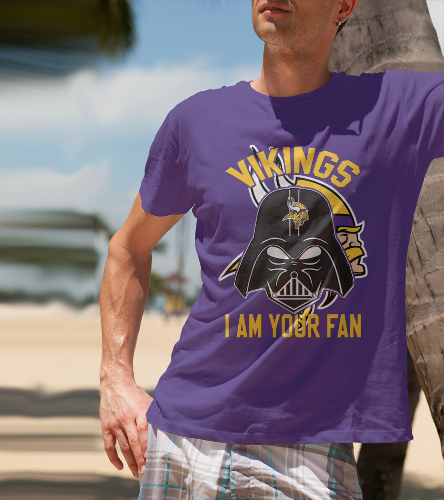 Vikings I Am Your Fan Minnesota Vikings Logo Darth Vader Helmet T-Shirt