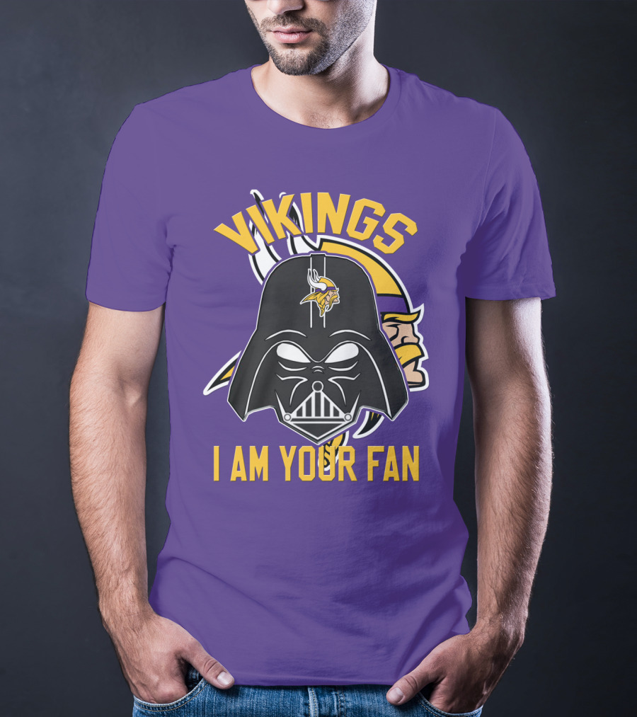 Vikings I Am Your Fan Minnesota Vikings Logo Darth Vader Helmet T-Shirt