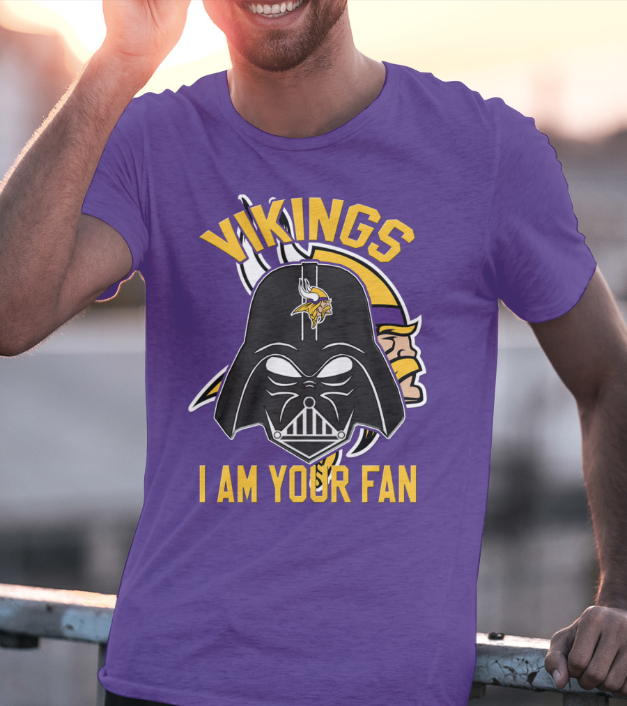 Vikings I Am Your Fan Minnesota Vikings Logo Darth Vader Helmet T-Shirt