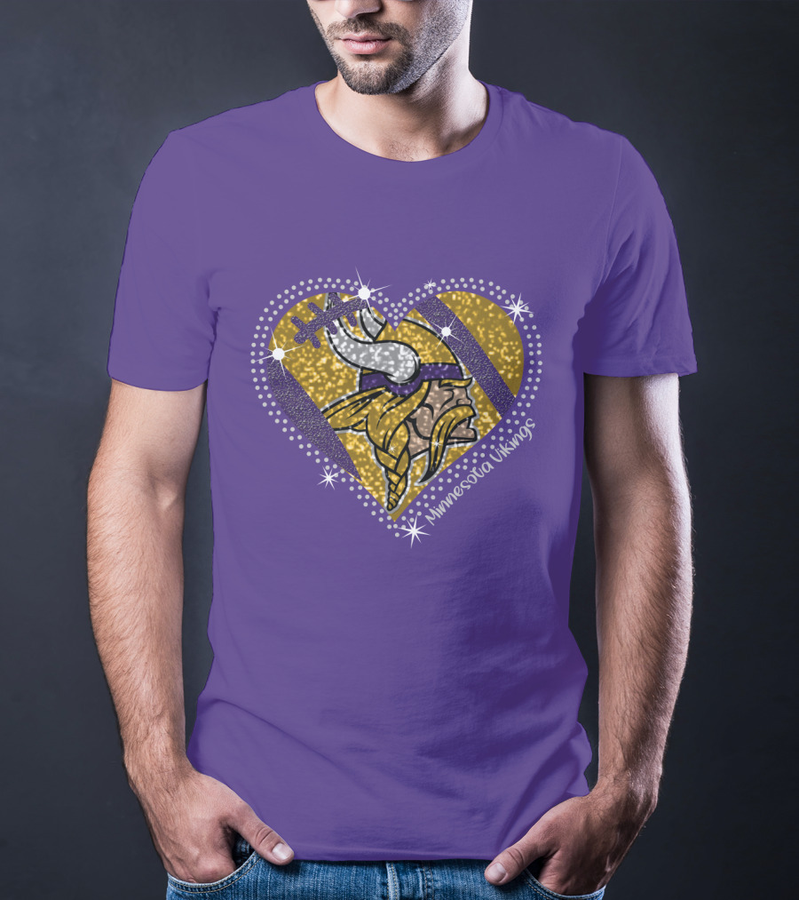 Minnesota Vikings Heart With Iconic Viking T-Shirt