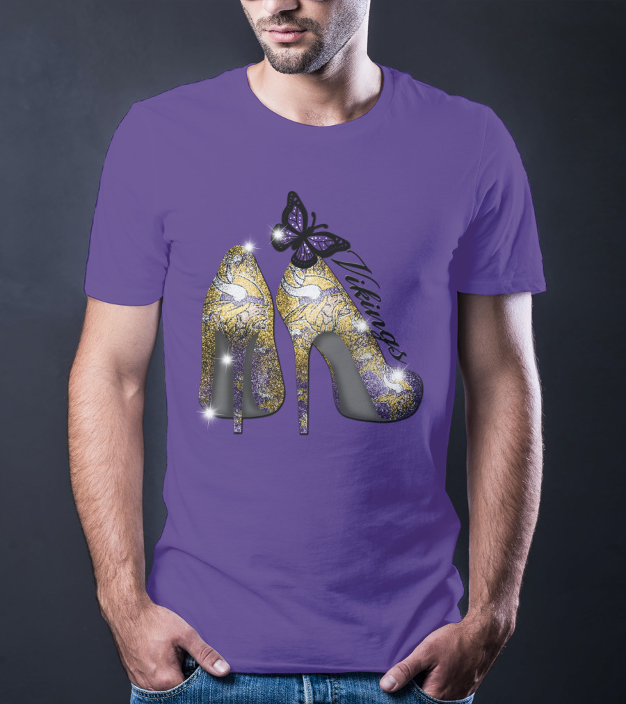 Minnesota Vikings High Heels Butterfly Sparkle T-Shirt