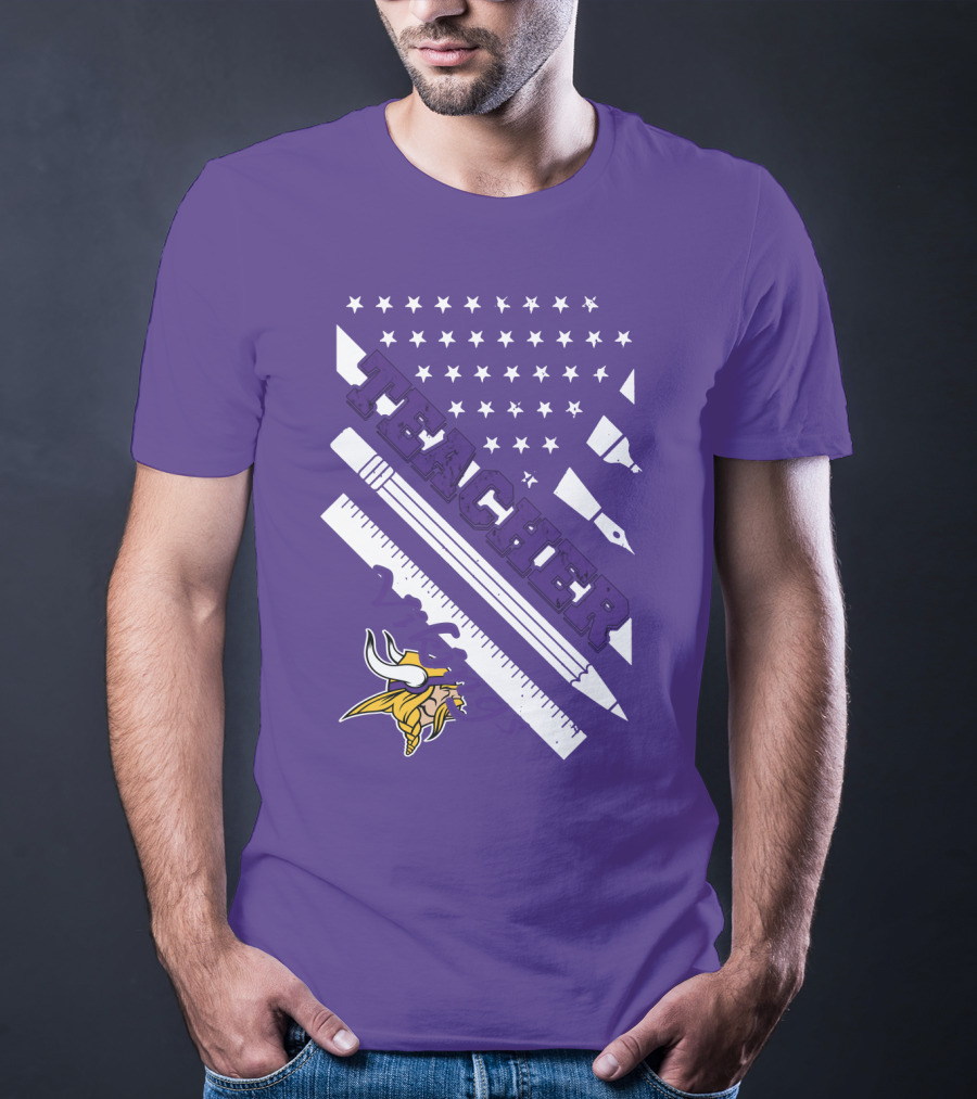 Minnesota Vikings Teacher Ruler Stars T-Shirt