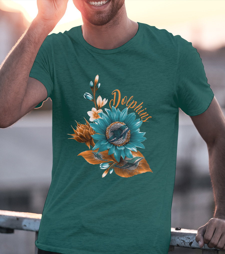 Dolphins Floral Miami Dolphins T-Shirt