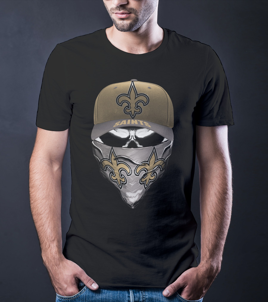 New Orleans Saints Fleur-De-Lis Cap And Bandana Combination T-Shirt