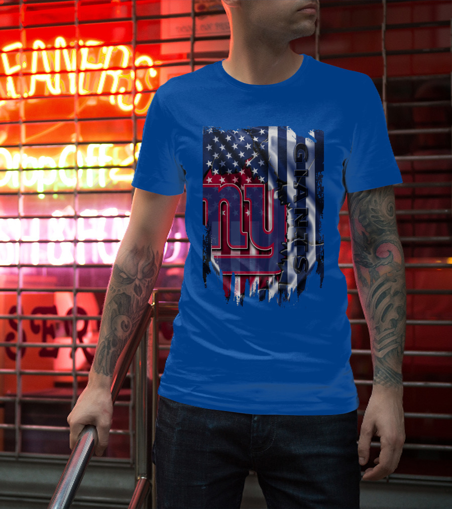 New York Giants American Flag Nfl Team T-Shirt