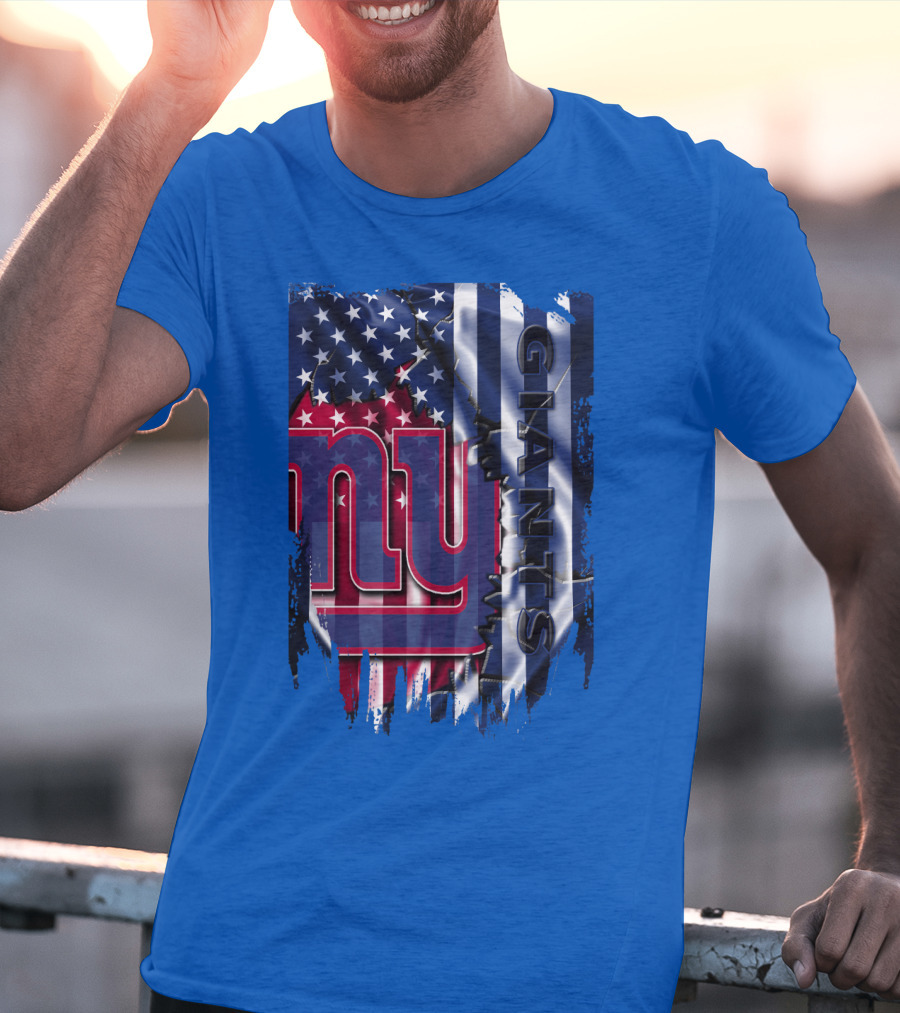 New York Giants American Flag Nfl Team T-Shirt