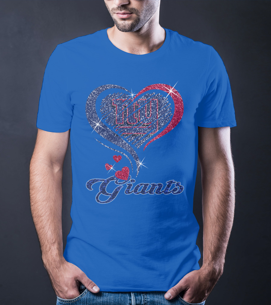 Giants New York Heart Logo Sparkle T-Shirt