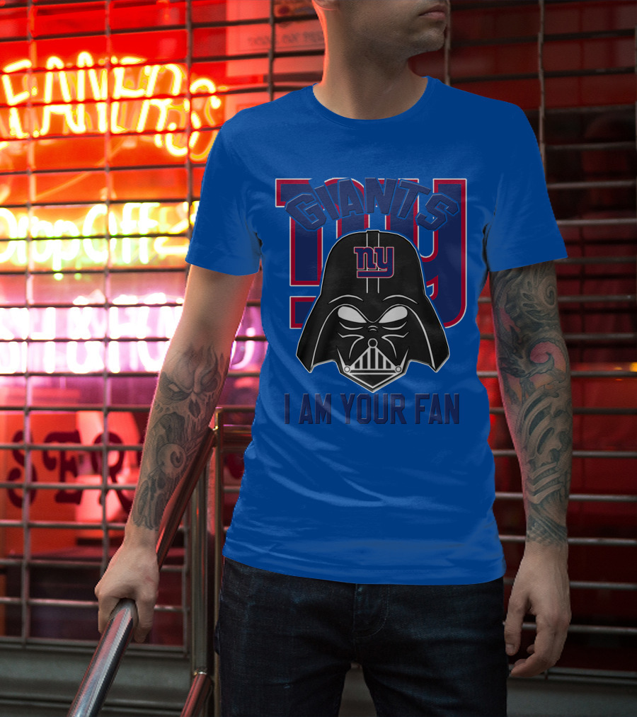 Giants Ny I Am Your Fan Darth Vader Helmet T-Shirt