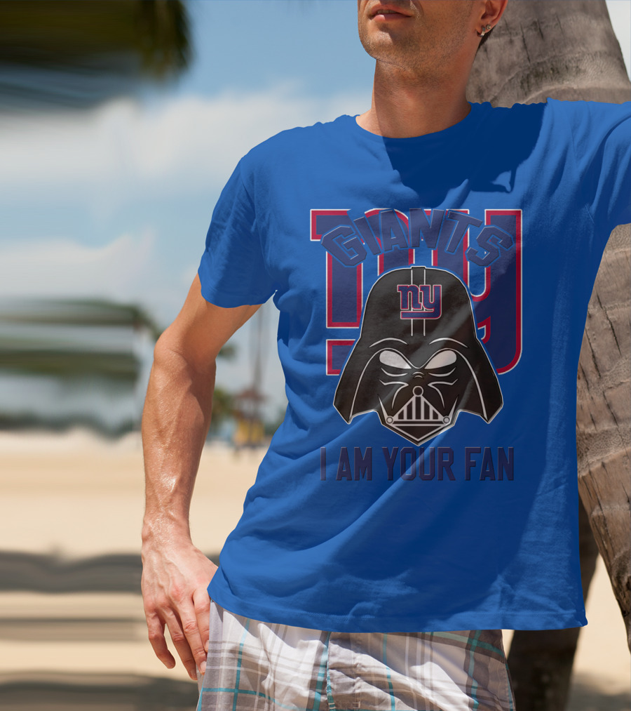 Giants Ny I Am Your Fan Darth Vader Helmet T-Shirt