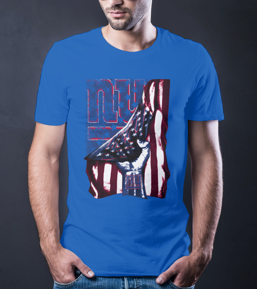 New York Giants American Flag Fist T-Shirt
