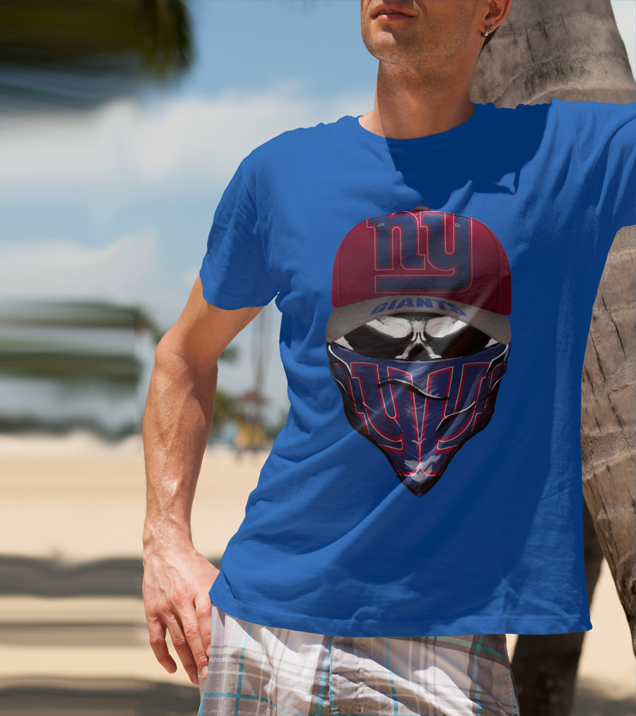 Ny Giants Cap And Bandana Design With Team T-Shirt
