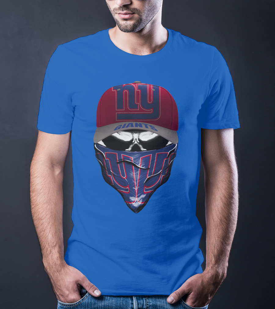 Ny Giants Cap And Bandana Design With Team T-Shirt