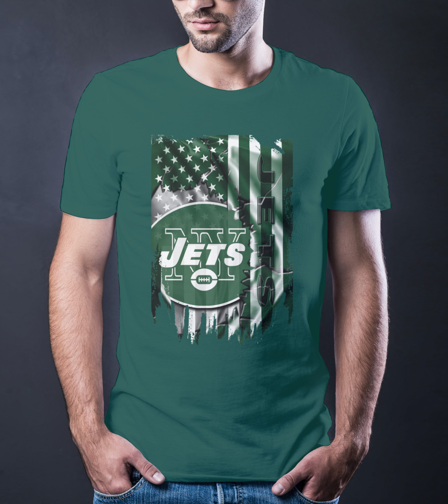 New York Jets American Flag Football T-Shirt
