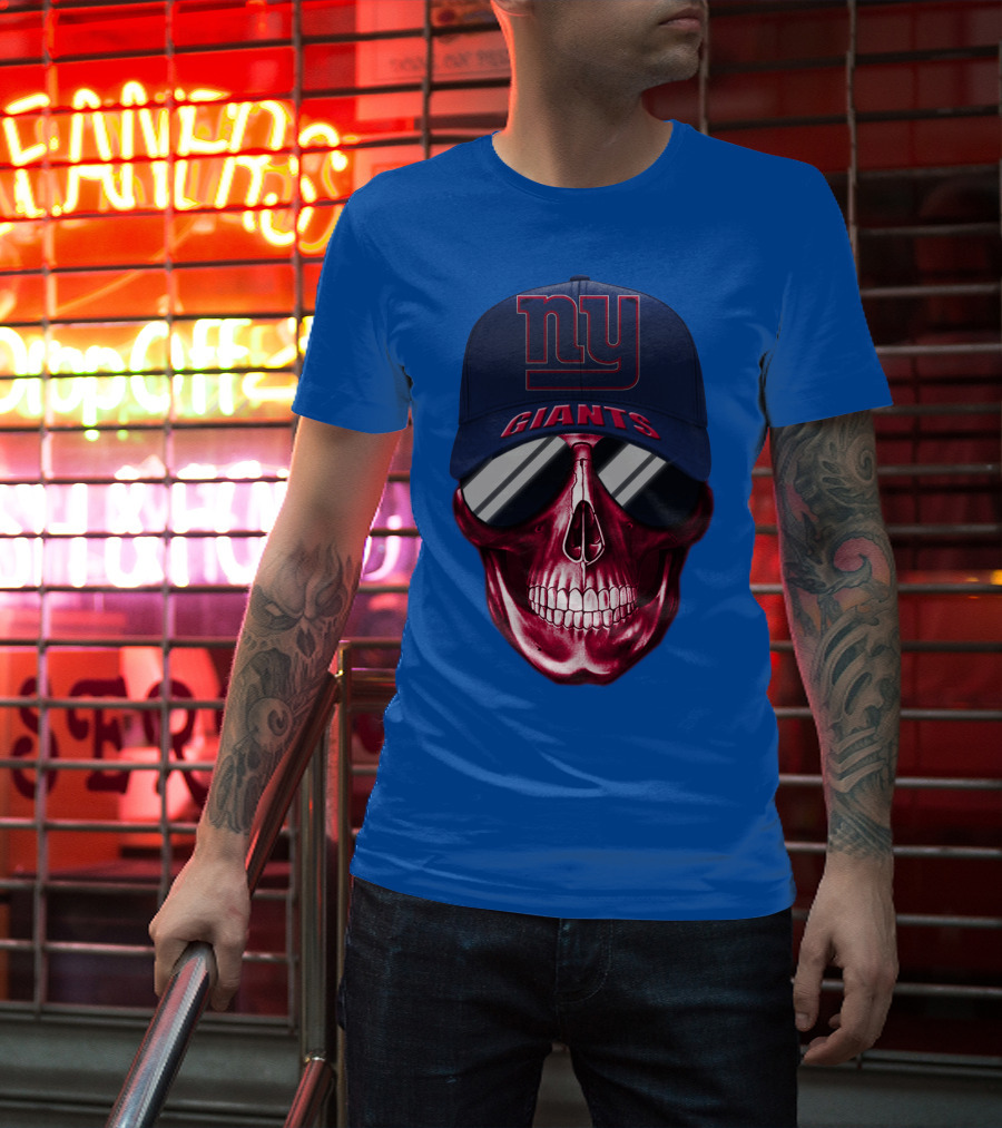 New York Giants Skull Cap T-Shirt