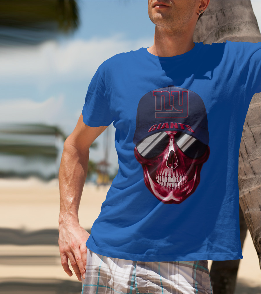 New York Giants Skull Cap T-Shirt