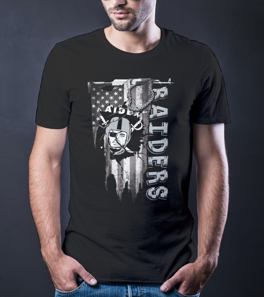 Raider Nation Raiders Usa Flag T-Shirt