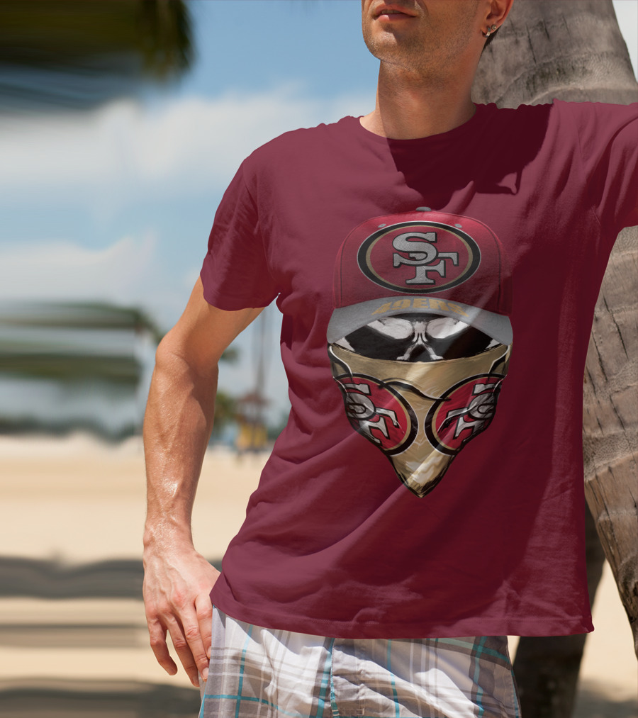 San Francisco 49ers Sf Logo Embroidered Cap And Bandana Combo T-Shirt