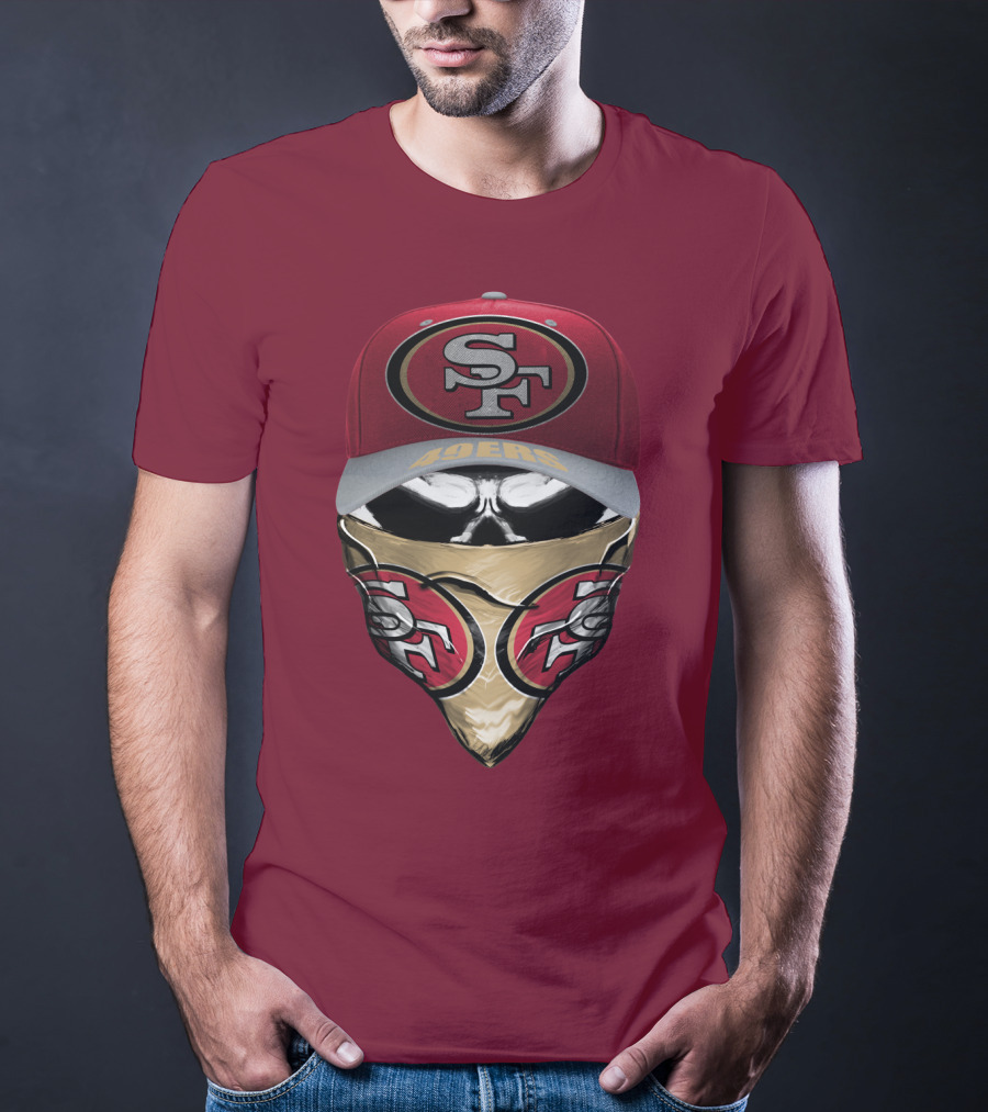 San Francisco 49ers Sf Logo Embroidered Cap And Bandana Combo T-Shirt